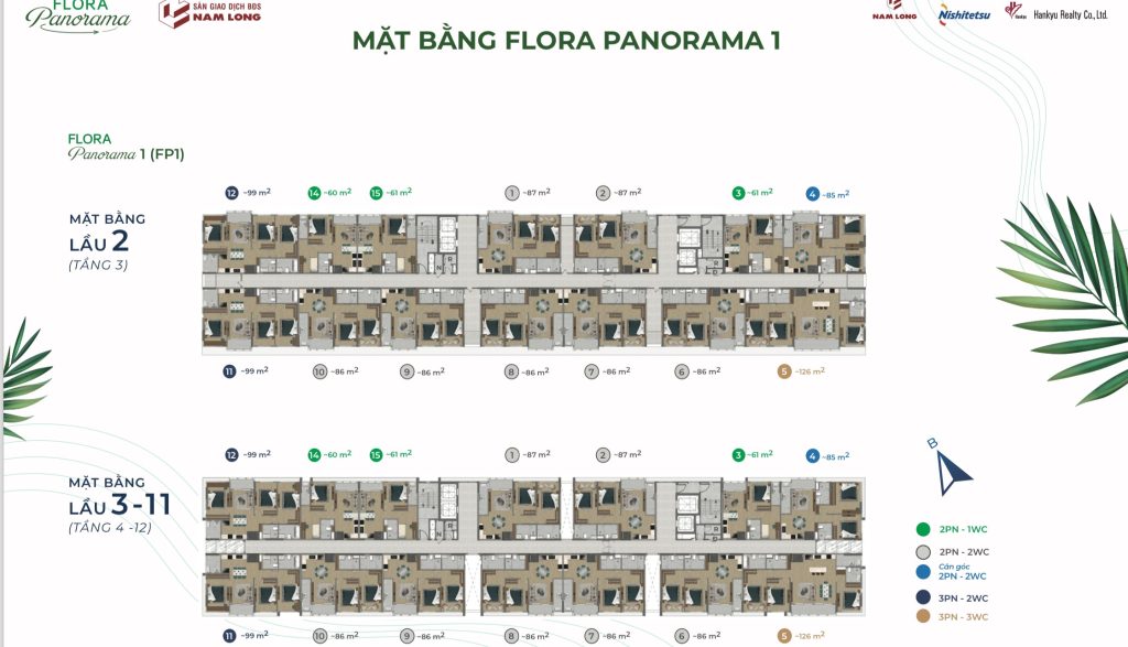 Mặt bằng tầng căn hộ Flora Panorama Mizuki Nam Long