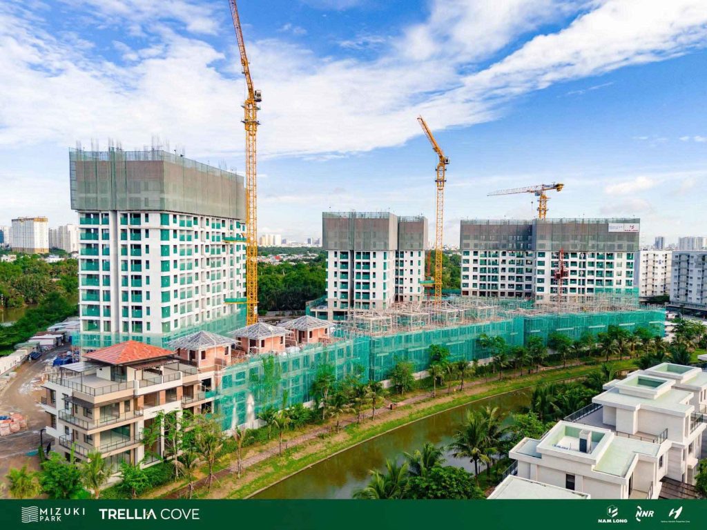 Tiến độ căn hộ Trellia Cove Mizuki Park mới nhất 2026